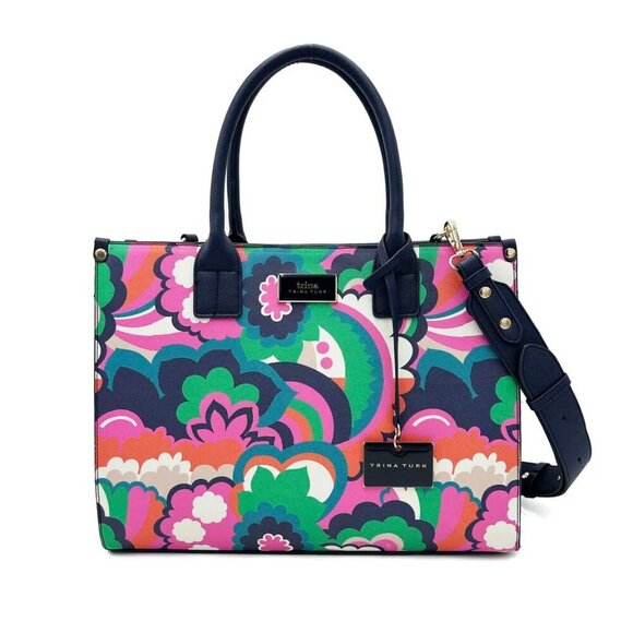 Trina Turk Handbags - Trina Turk Handbags, "Floral Cloud" Floral Pattern, Large Coated Canvas Tote